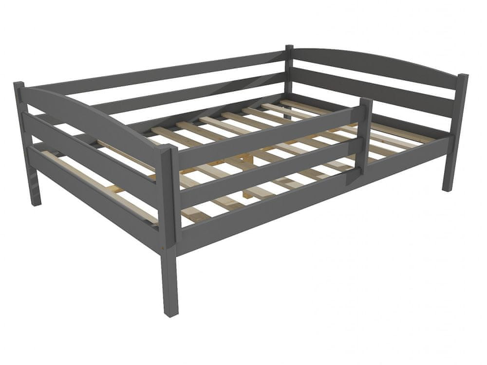 eoshop Detská posteľ DP 020 XL so zábranou (Rozmer: 120 x 200 cm, Farba dreva: farba sivá)